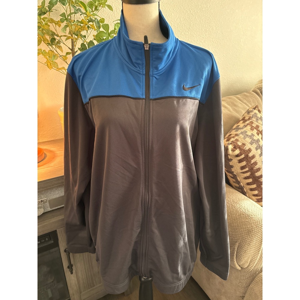 Nike Dri Fit men's zip up sweater XL blue black